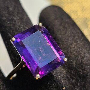 10K Yellow Gold, Luxoro, AAA Moroccan Amethyst Ring , size 9